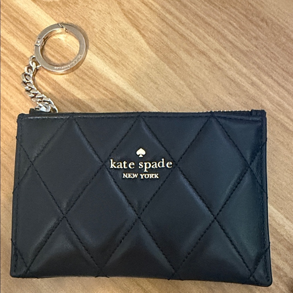 Kate Spade Quilted Black Keychain Pouch